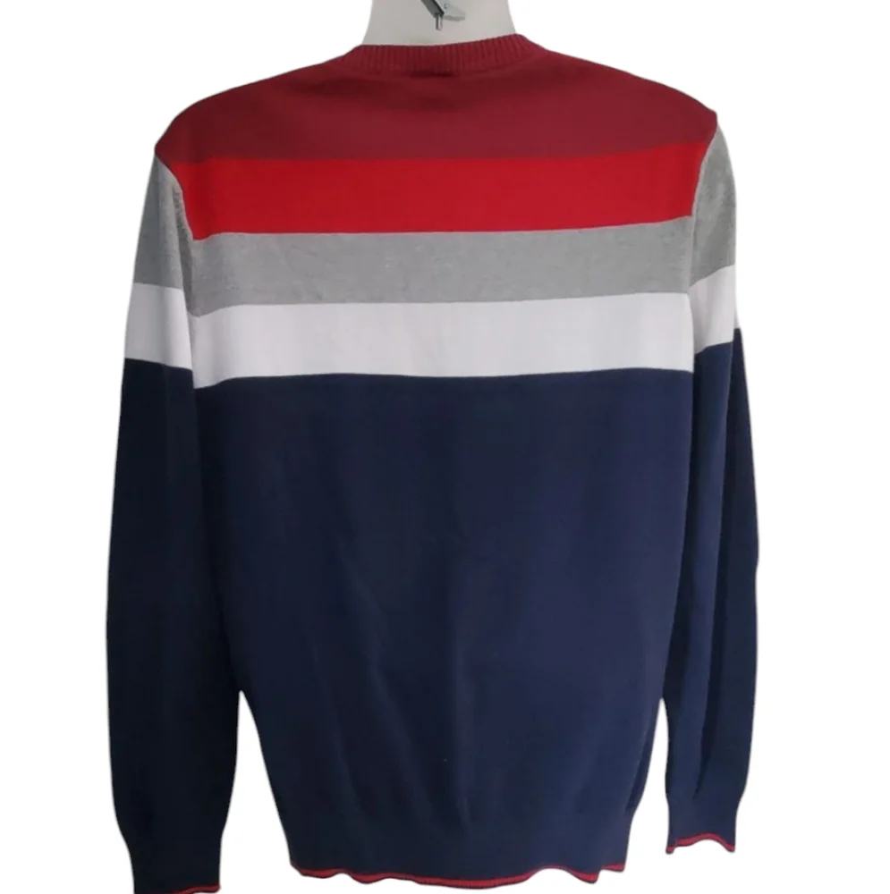 Levi's Men's V-neck Red White and Blue Stripe Sweater. XXL.
